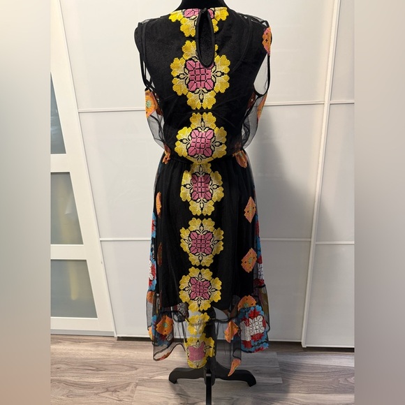 Modcloth Pink and Orange Midi Sundress Sleeveless Scoop Neck - Picture 9 of 11